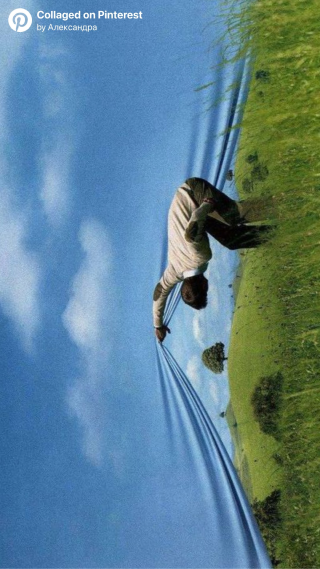 A person enjoying the open air in a green landscape